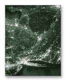 ISS View of NYC 11" x 14" Mono Tone Print (Choose Your Color)