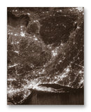 ISS View of NYC 11" x 14" Mono Tone Print (Choose Your Color)