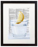 Lemonade Glass 8.5"x11" Semi Translucent Dictionary Art Print
