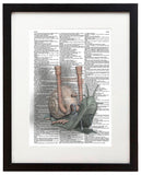Steampunk Snail 8.5"x11" Semi Translucent Dictionary Art Print