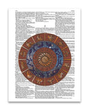 Cosmic Zodiac 8.5"x11" Semi Translucent Dictionary Art Print