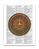 Clock 8.5"x11" Semi Translucent Dictionary Art Print