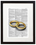 Commitment Rings 8.5"x11" Semi Translucent Dictionary Art Print