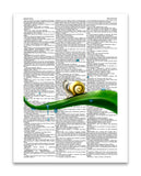 Melancholy Snail 8.5"x11" Semi Translucent Dictionary Art Print