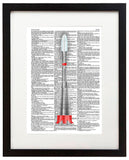 Rocket Illustration 8.5"x11" Semi Translucent Dictionary Art Print