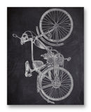 USSR Motorized Bicycle W-901 11" x 14" Mono Tone Print (Choose Your Color)