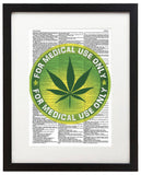 For Medical Use Only 8.5"x11" Semi Translucent Dictionary Art Print