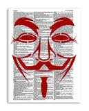 Anonymous Red 8.5"x11" Semi Translucent Dictionary Art Print