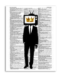 King TV Head 8.5"x11" Semi Translucent Dictionary Art Print