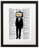 King TV Head 8.5"x11" Semi Translucent Dictionary Art Print