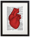 Heart Illustration 8.5"x11" Semi Translucent Dictionary Art Print