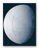 Enceladus from Cassini 11" x 14" Mono Tone Print (Choose Your Color)
