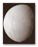 Enceladus from Cassini 11" x 14" Mono Tone Print (Choose Your Color)