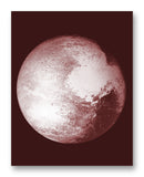 Pluto from New Horizons 11" x 14" Mono Tone Print (Choose Your Color)