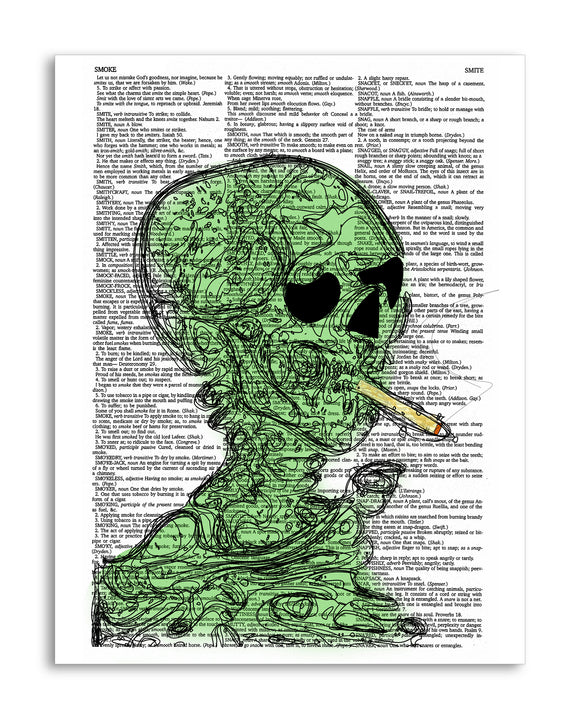 Marijuana Smoke Skeleton 8.5