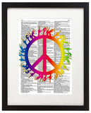 Love Peace 8.5"x11" Semi Translucent Dictionary Art Print