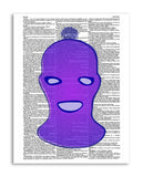 Purple Ski Mask 8.5"x11" Semi Translucent Dictionary Art Print