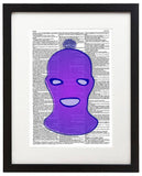 Purple Ski Mask 8.5"x11" Semi Translucent Dictionary Art Print