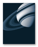 Mimas Near Saturn 11" x 14" Mono Tone Print (Choose Your Color)