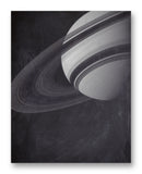 Mimas Near Saturn 11" x 14" Mono Tone Print (Choose Your Color)