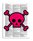 Pink Skull 8.5"x11" Semi Translucent Dictionary Art Print