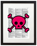 Pink Skull 8.5"x11" Semi Translucent Dictionary Art Print