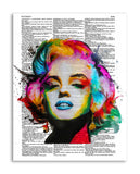Colorful Marilyn Monroe Painting 8.5"x11" Semi Translucent Dictionary Art Print