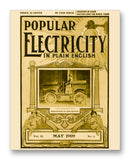 Popular Electricity 05-1909 11" x 14" Mono Tone Print (Choose Your Color)