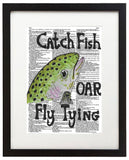 Catch A Fish 8.5"x11" Semi Translucent Dictionary Art Print