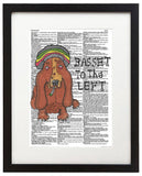 Basset To The Left  8.5"x11" Semi Translucent Dictionary Art Print