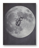 Laika Floating Over the Moon 11" x 14" Mono Tone Print (Choose Your Color)
