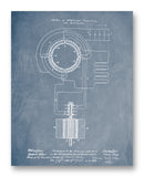 Tesla Electrical Conversion Patent 11" x 14" Mono Tone Print (Choose Your Color)