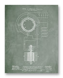 Tesla Electrical Conversion Patent 11" x 14" Mono Tone Print (Choose Your Color)