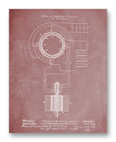 Tesla Electrical Conversion Patent 11" x 14" Mono Tone Print (Choose Your Color)