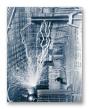 Tesla with Equipment 11" x 14" Mono Tone Print (Choose Your Color)