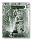 Tesla with Equipment 11" x 14" Mono Tone Print (Choose Your Color)