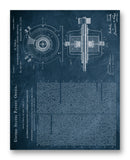 Tesla AC Current Generator Patent 11" x 14" Mono Tone Print (Choose Your Color)