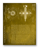 Tesla AC Current Generator Patent 11" x 14" Mono Tone Print (Choose Your Color)