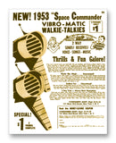 1953 Walkie Talkie Ad 11" x 14" Mono Tone Print (Choose Your Color)
