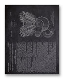 Harley Engine Patent 11" x 14" Mono Tone Print (Choose Your Color)