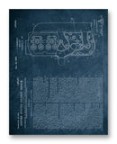 Chevrolet Motor Head Patent 11" x 14" Mono Tone Print (Choose Your Color)