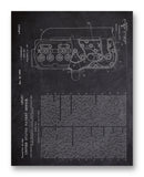 Chevrolet Motor Head Patent 11" x 14" Mono Tone Print (Choose Your Color)