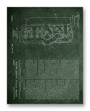 Chevrolet Motor Head Patent 11" x 14" Mono Tone Print (Choose Your Color)