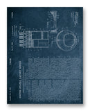 Chevrolet Engine Patent 11" x 14" Mono Tone Print (Choose Your Color)