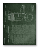 Chevrolet Engine Patent 11" x 14" Mono Tone Print (Choose Your Color)