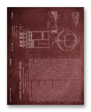 Chevrolet Engine Patent 11" x 14" Mono Tone Print (Choose Your Color)