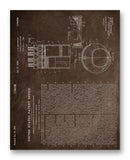 Chevrolet Engine Patent 11" x 14" Mono Tone Print (Choose Your Color)