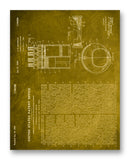 Chevrolet Engine Patent 11" x 14" Mono Tone Print (Choose Your Color)