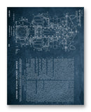 Chevrolet Aviation Engine Patent 11" x 14" Mono Tone Print (Choose Your Color)