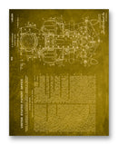 Chevrolet Aviation Engine Patent 11" x 14" Mono Tone Print (Choose Your Color)
